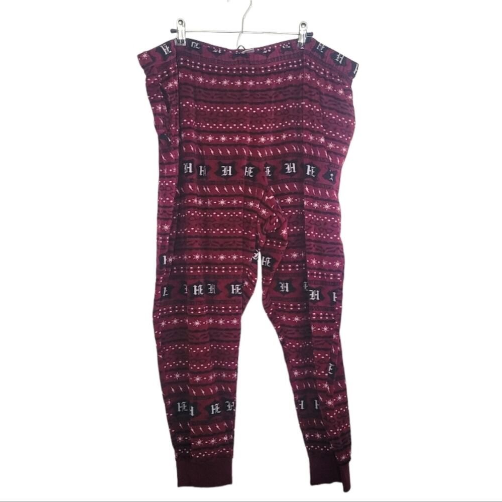 4X Harry Potter burgundy fair isle fuzzy pajama pants